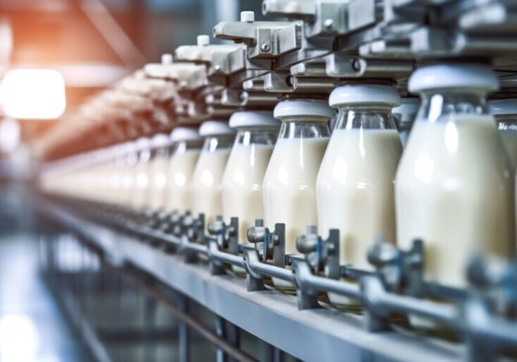 Milk,Factory.,Robotic,Factory,Line,For,Processing,And,Bottling,Of