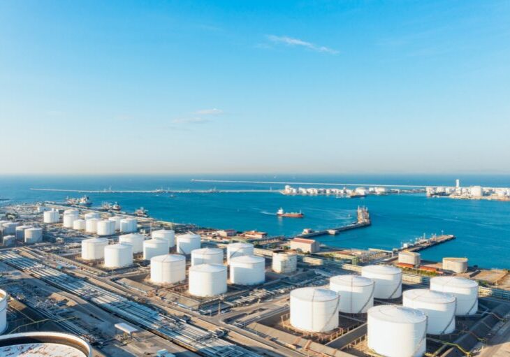Aerial,View,Or,Oil,Terminal,Is,Industrial,Facility,For,Storage
